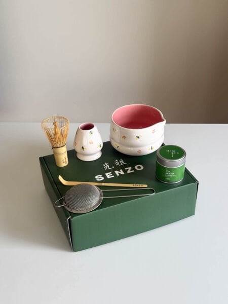 Arı Desenli Matcha Seremoni Seti Hachika
