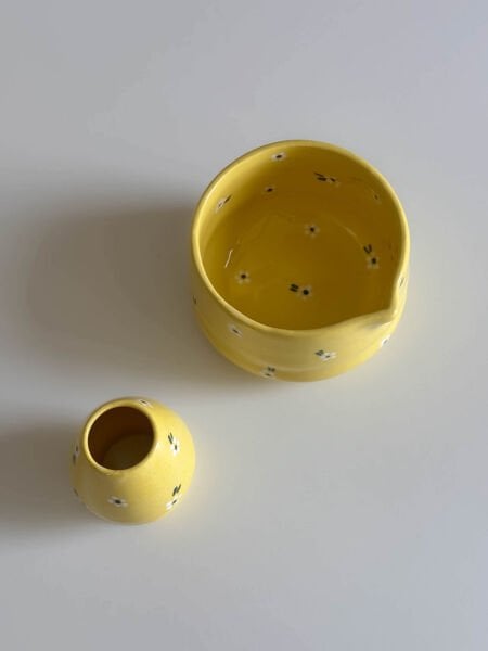 Papatyalı Matcha Chawan & Whisk Tutucu Seti